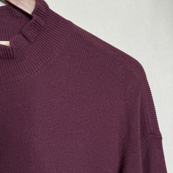 Loft Mock Neck Sweater Dress Midi Regal Plum Purple SZ Small - Picture 6 of 13
